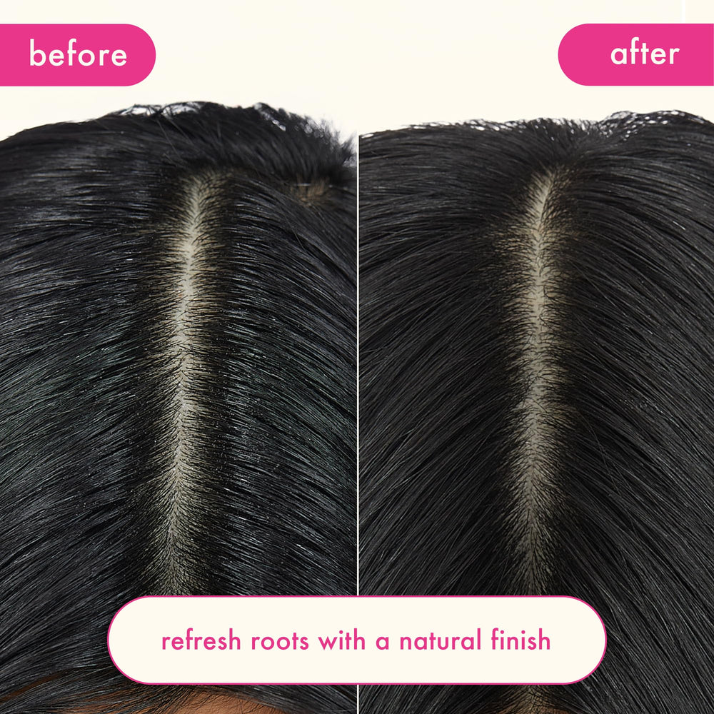 Amika Perk Up Plus spray demonstrates buildable coverage for customizable refresh