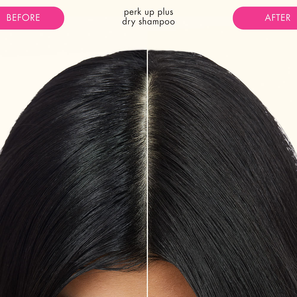 Amika Perk Up Plus absorbs oil to refresh roots without residue.