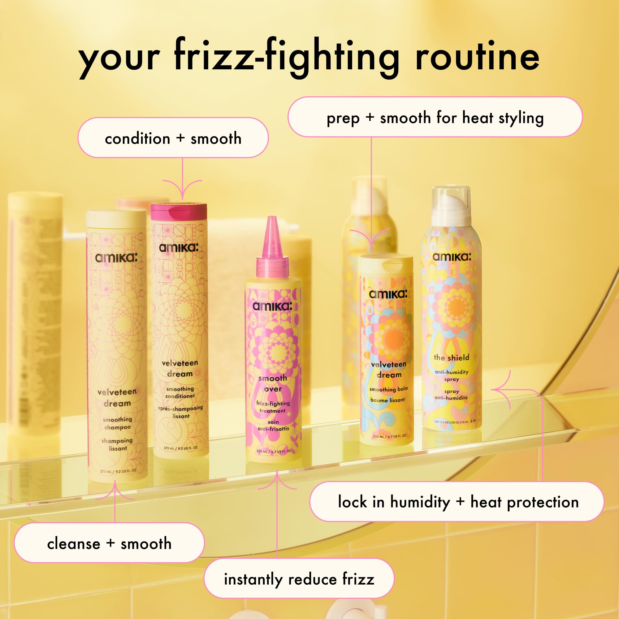 Amika The Shield delivering frizz-free results for 24 hours across conditions.