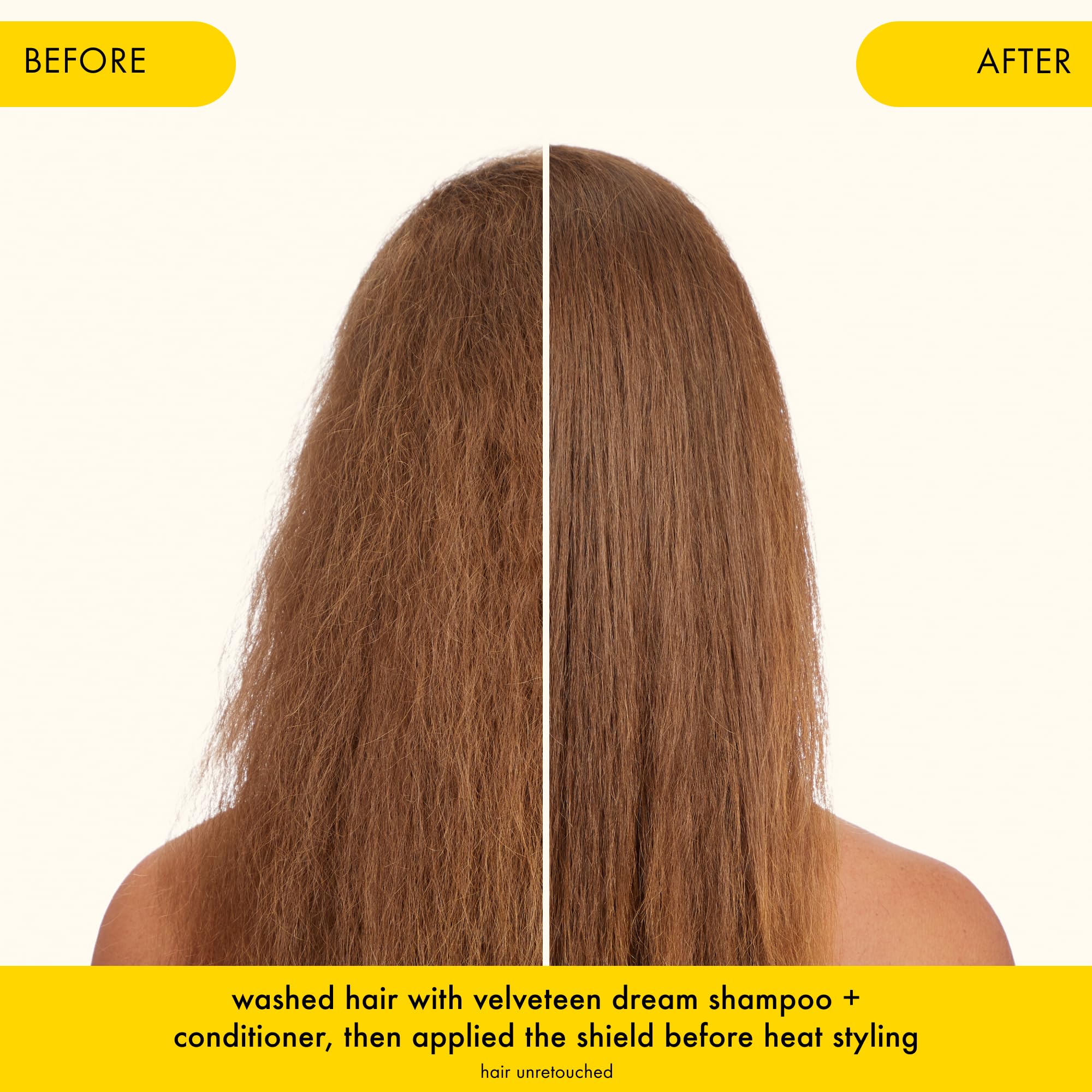 Amika The Shield with UV filters guarding hair from sun exposure.