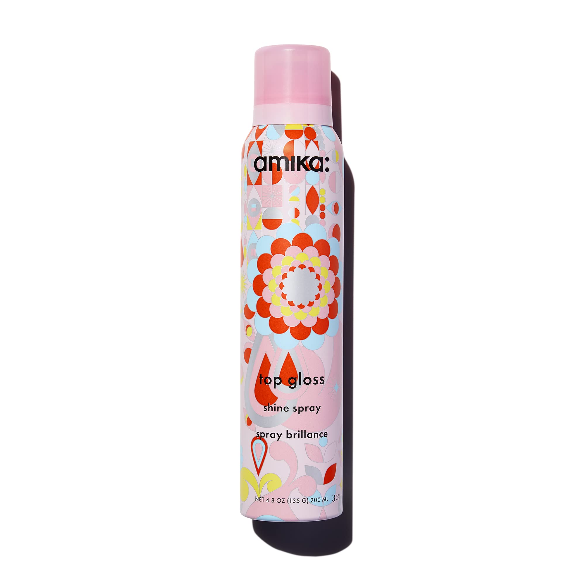 Amika Top Gloss Shine Spray bottle for ultra high-shine finish and color protection