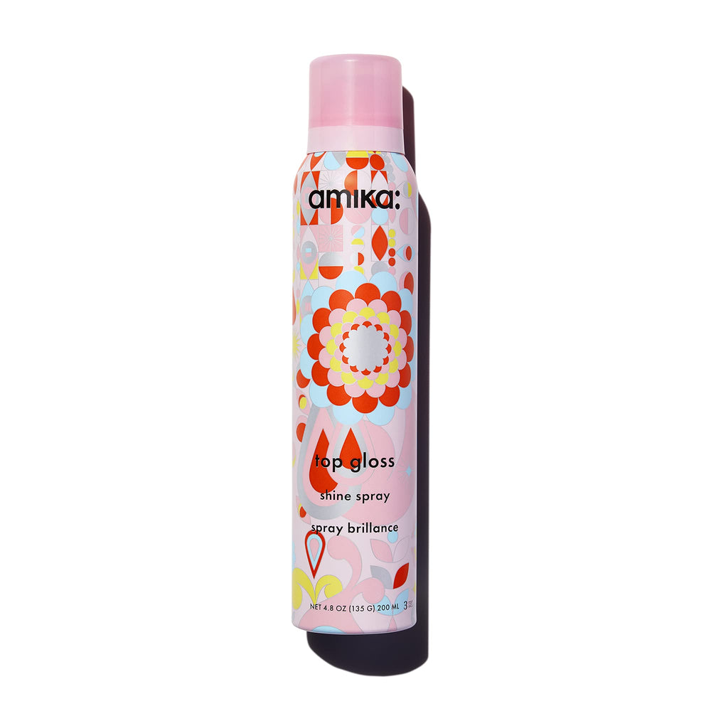 Amika Top Gloss Shine Spray bottle for ultra high-shine finish and color protection