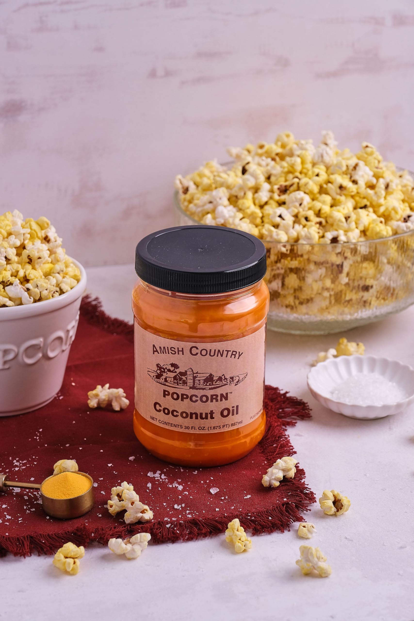 Amish Country Popcorn kernel close-up — fresh kernels ready to pop at home.