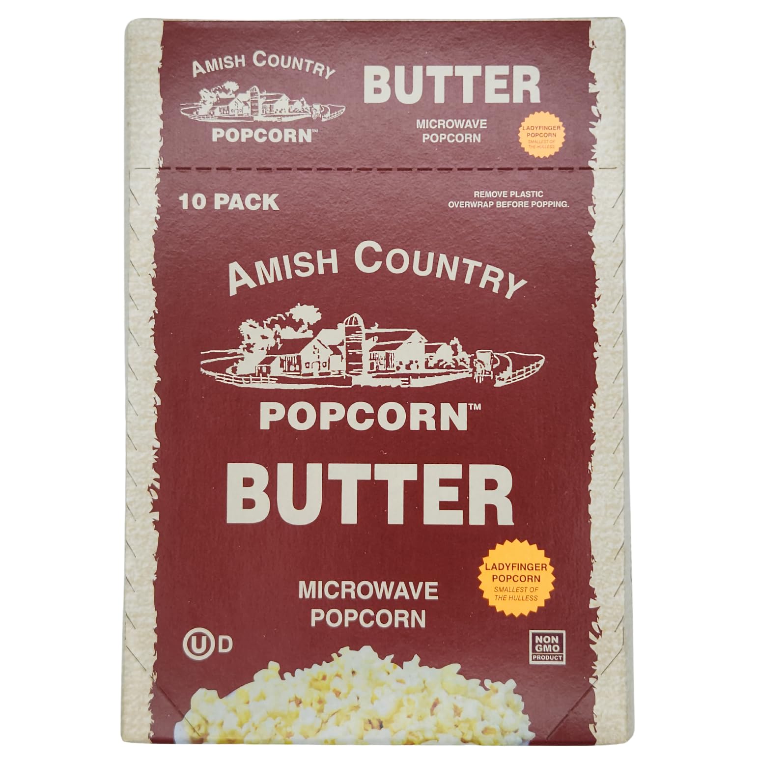 Amish Country Popcorn Ladyfinger Butter bag front for quick snacking