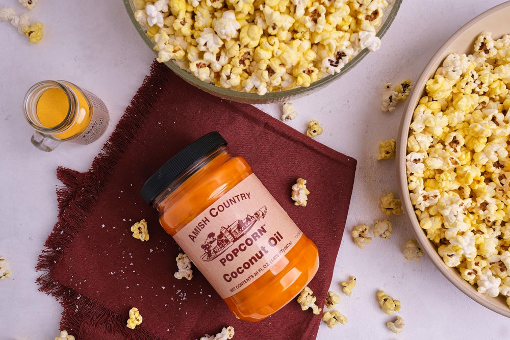 Amish Country Popcorn non-GMO label — Non-GMO snack choice for mindful eating.