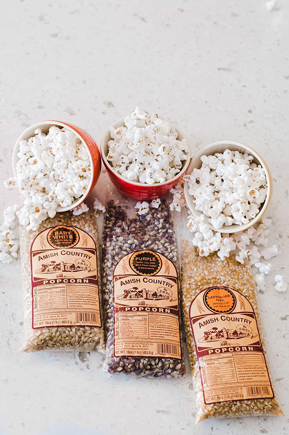 Amish Country Popcorn Purple kernel with vibrant color and classic pop