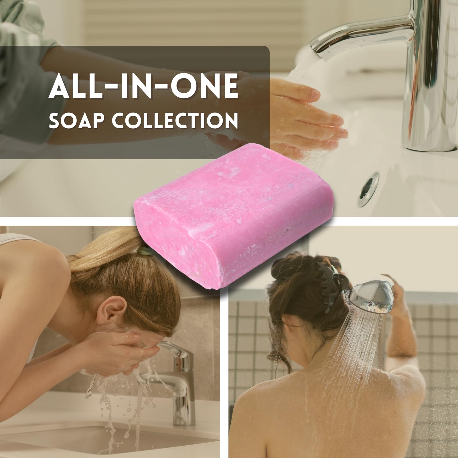 Amish Farms bar soap with pastel colors for a soft, soothing shower.