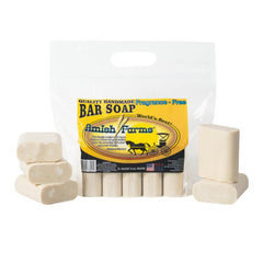 Amish Farms fragrance-free bar soap with bentonite clay cleanses gently for sensitive skin.