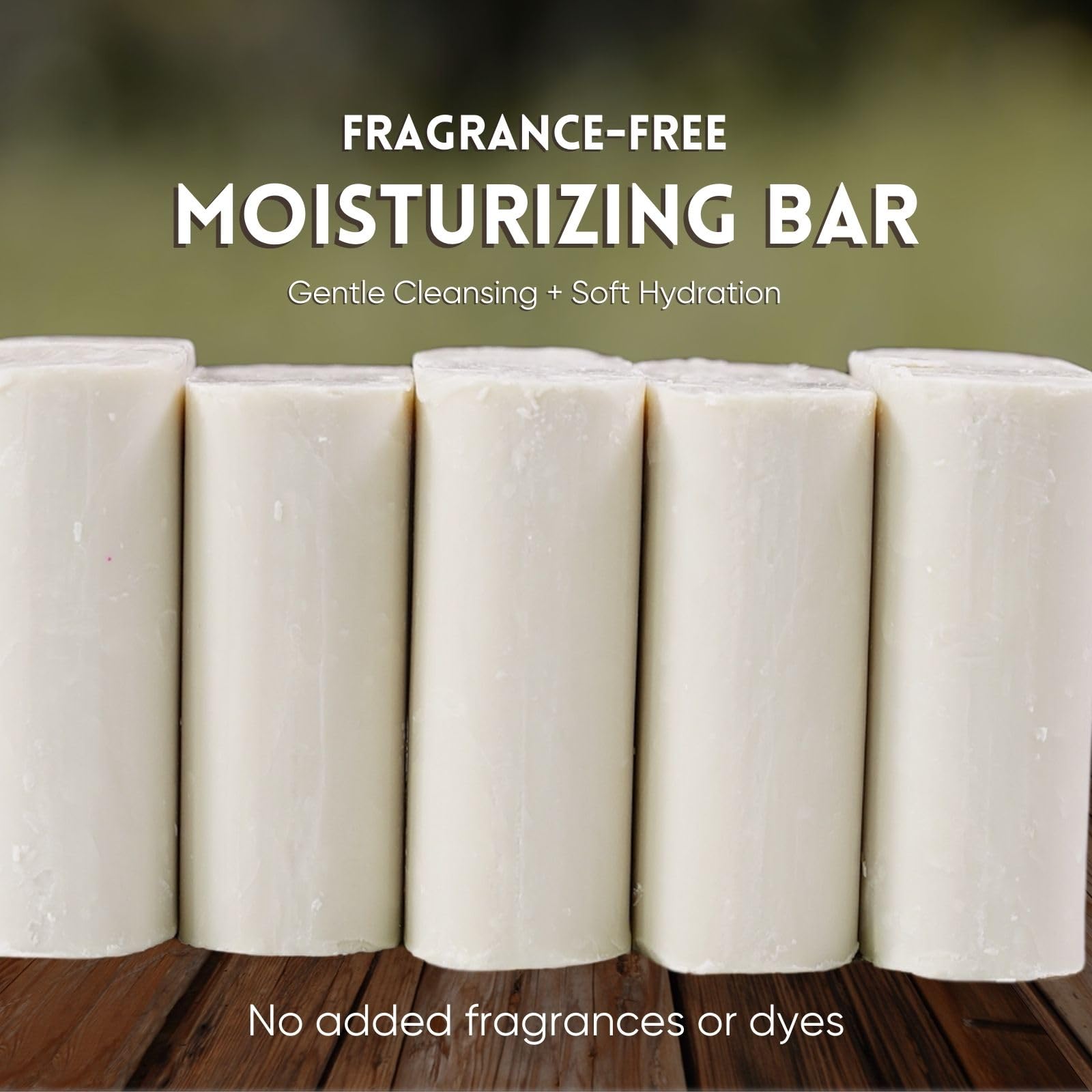 Amish Farms fragrance-free bar soap with moisturizing conditioners nourishes skin.