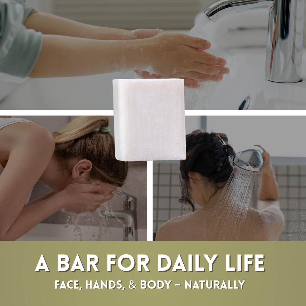 Amish Farms NatureClean unscented bar soap made in the USA; vegan and non-toxic for hands and body.