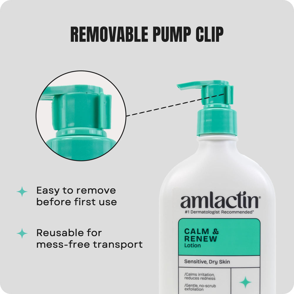 Family using AmLactin Calm & Renew for daily sensitive skin care routine.
