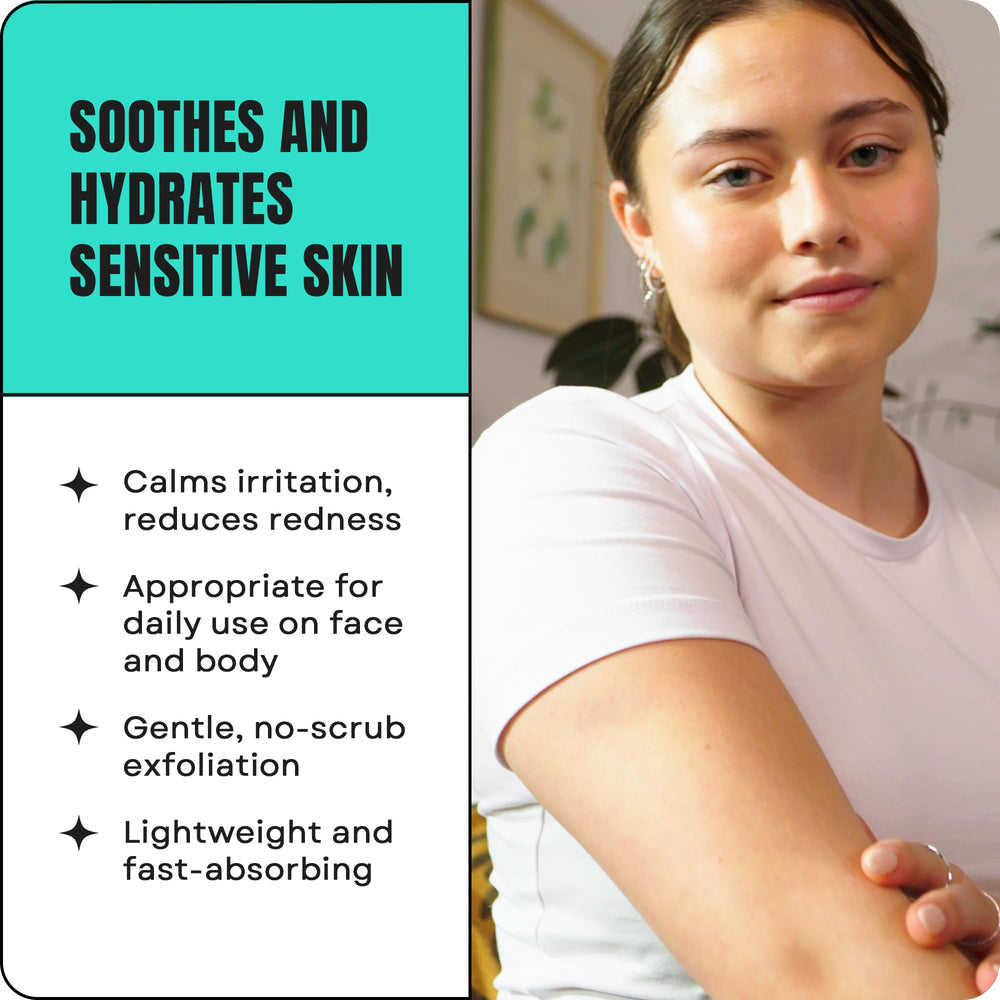 Creamy AmLactin Calm & Renew texture being spread on dry skin to smooth texture.