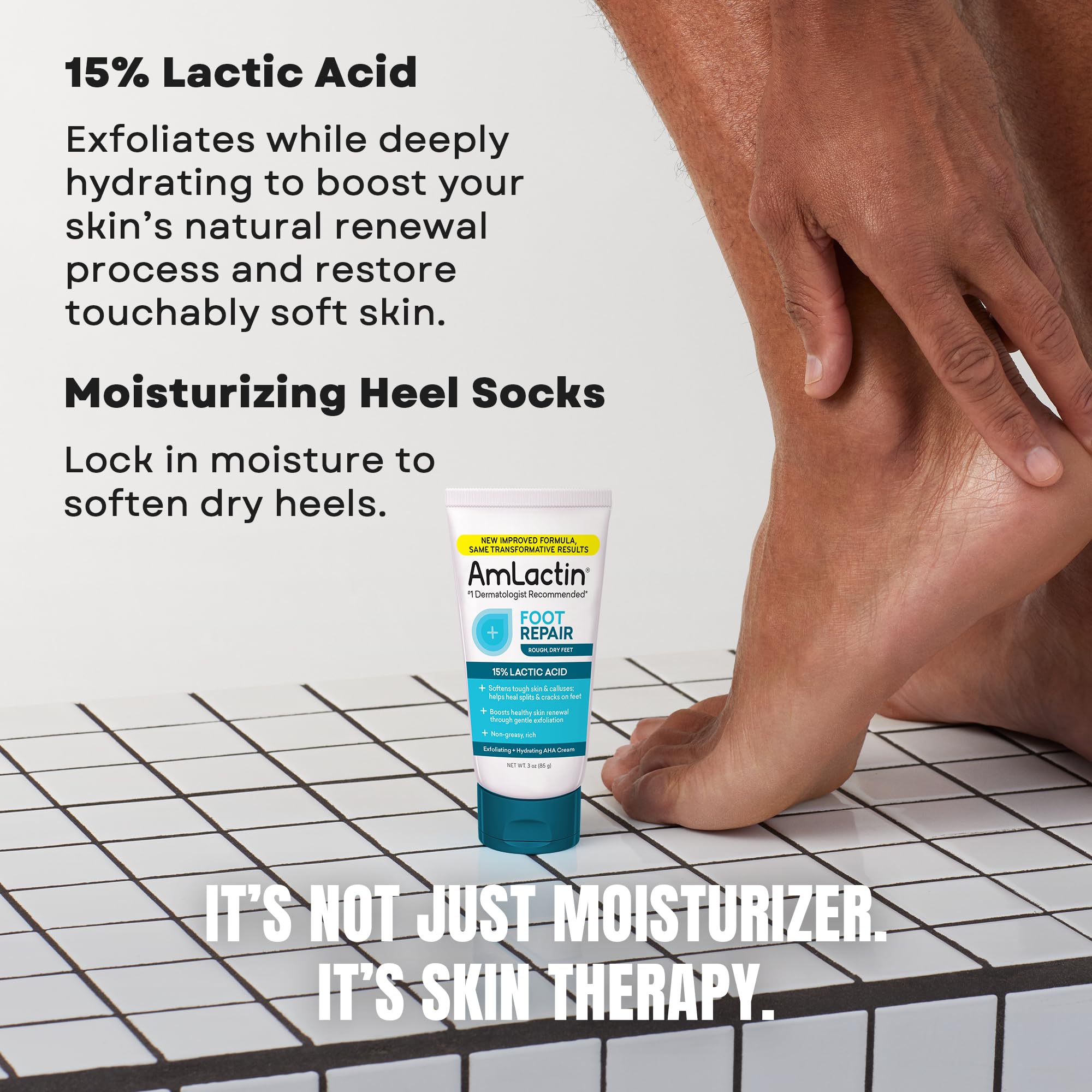 AmLactin moisturizing socks lock in hydration for smoother feet.