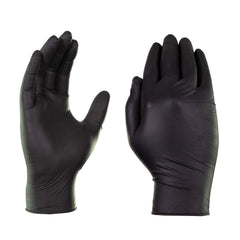 AMMEX Black Nitrile Gloves, 3-mil thickness for flexible wear.