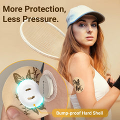 Amolyfe Dexcom G7 overpatch fray-free fabric stays flat during workouts