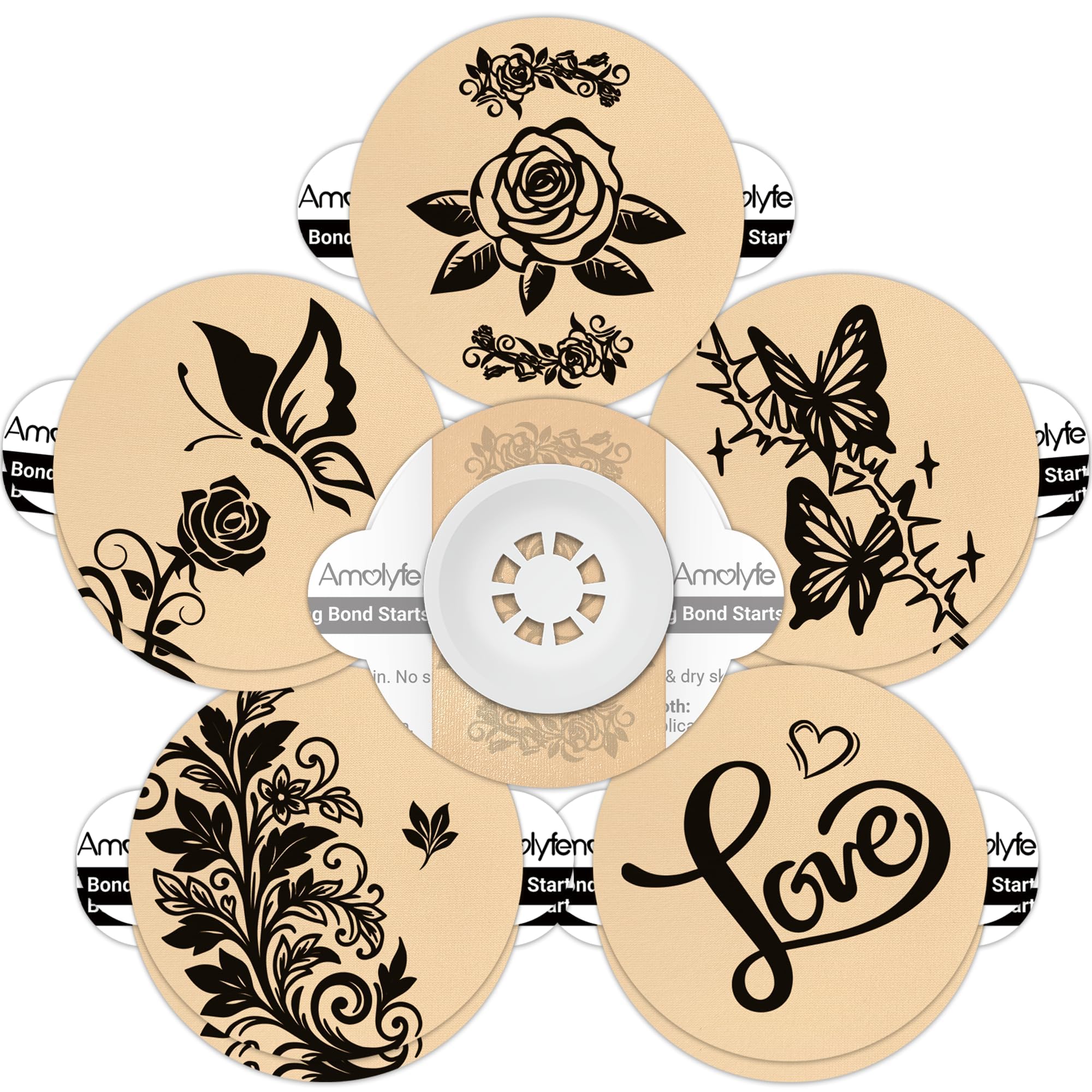 Amolyfe Libre 3 cover with tattoo-skin design for discreet sensor protection during daily activities