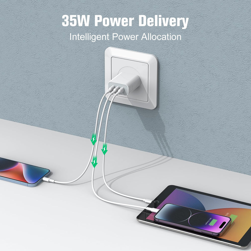Amoner USB-C charger block top view highlights slim design