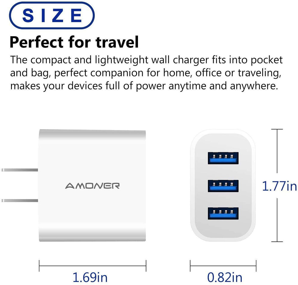 Amoner charger featuring built-in safety against overcurrent, overvoltage and short circuits.
