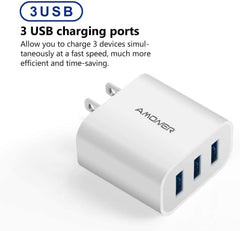 Amoner charger with Smart IC detection delivering fastest port speed.