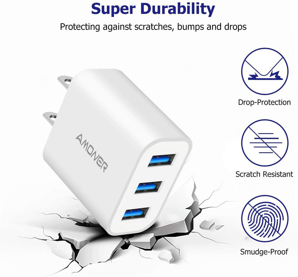Amoner two-pack ideal for sharing chargers across devices.