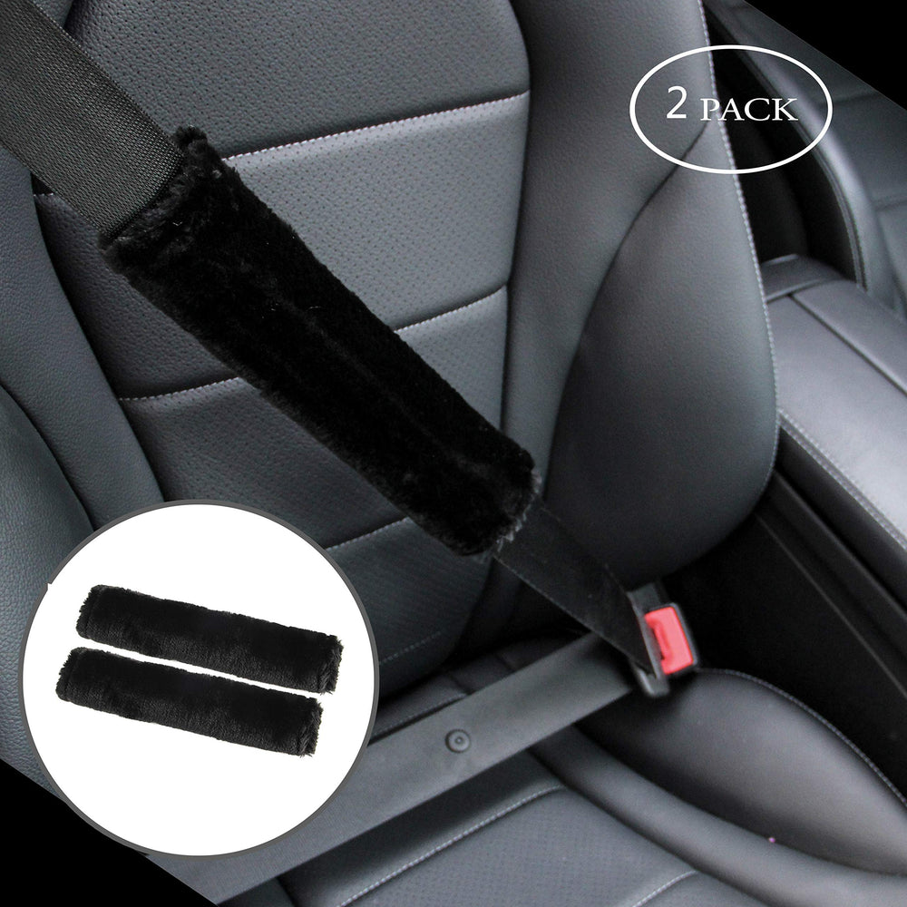 Amooca seatbelt cover closeup shows durable Velcro closure for easy installation.