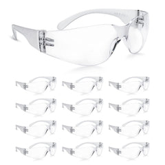 Amoolo Clear Safety Glasses front view with wraparound protection for everyday work use