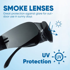amoolo tinted safety glasses dark smoke lenses protect glare during outdoor tasks