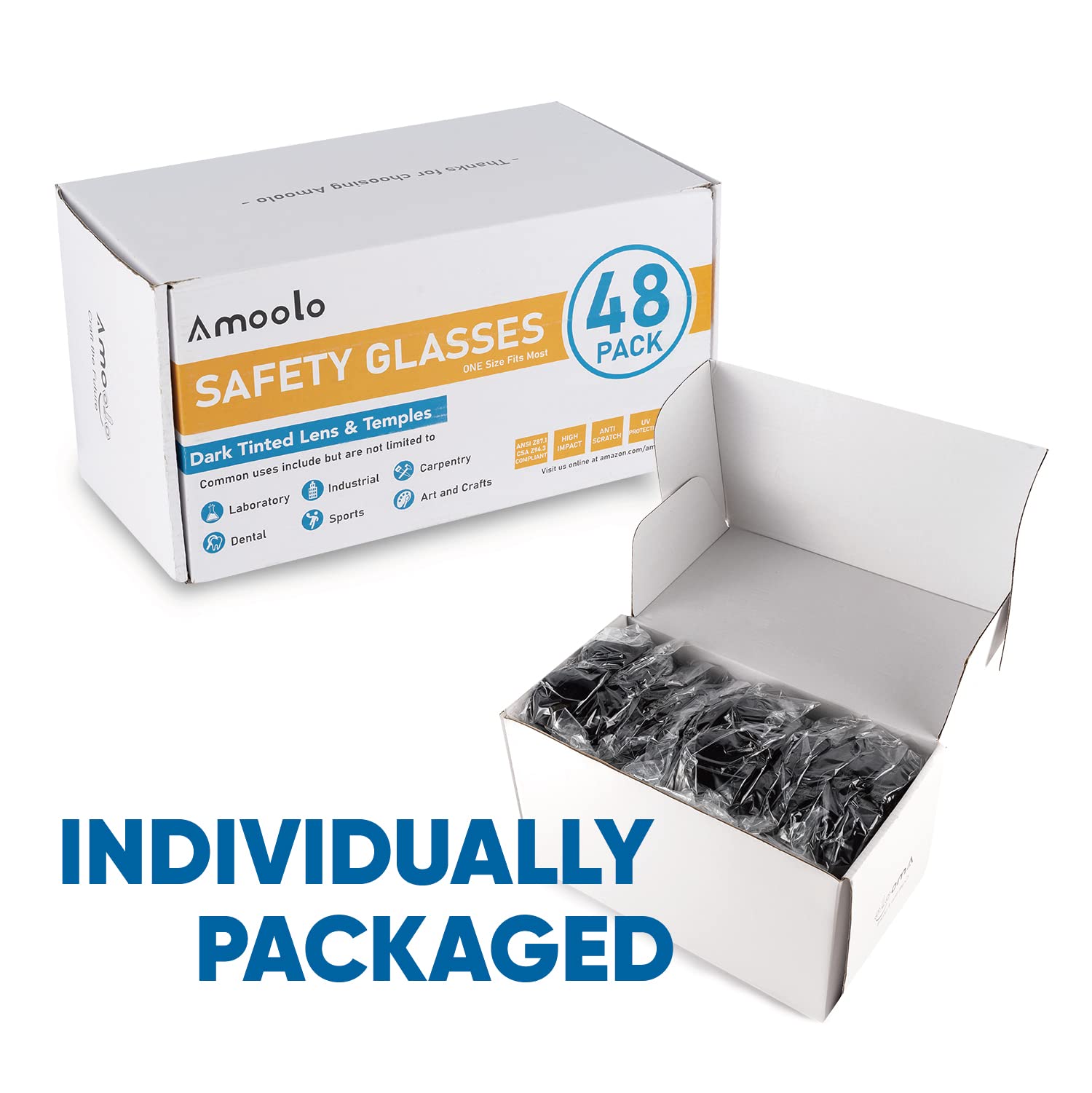 amoolo tinted safety glasses ideal for labs and workshops