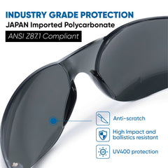 amoolo tinted safety glasses rimless frame for lightweight all-day comfort