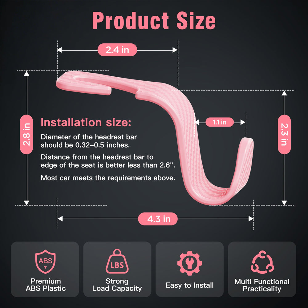 Amooca compact hooks maximize space and interior cleanliness