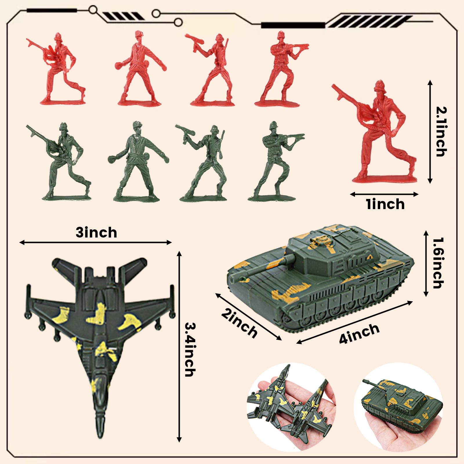 AMOR PRESENT 277-piece army men playset ready for action and creativity