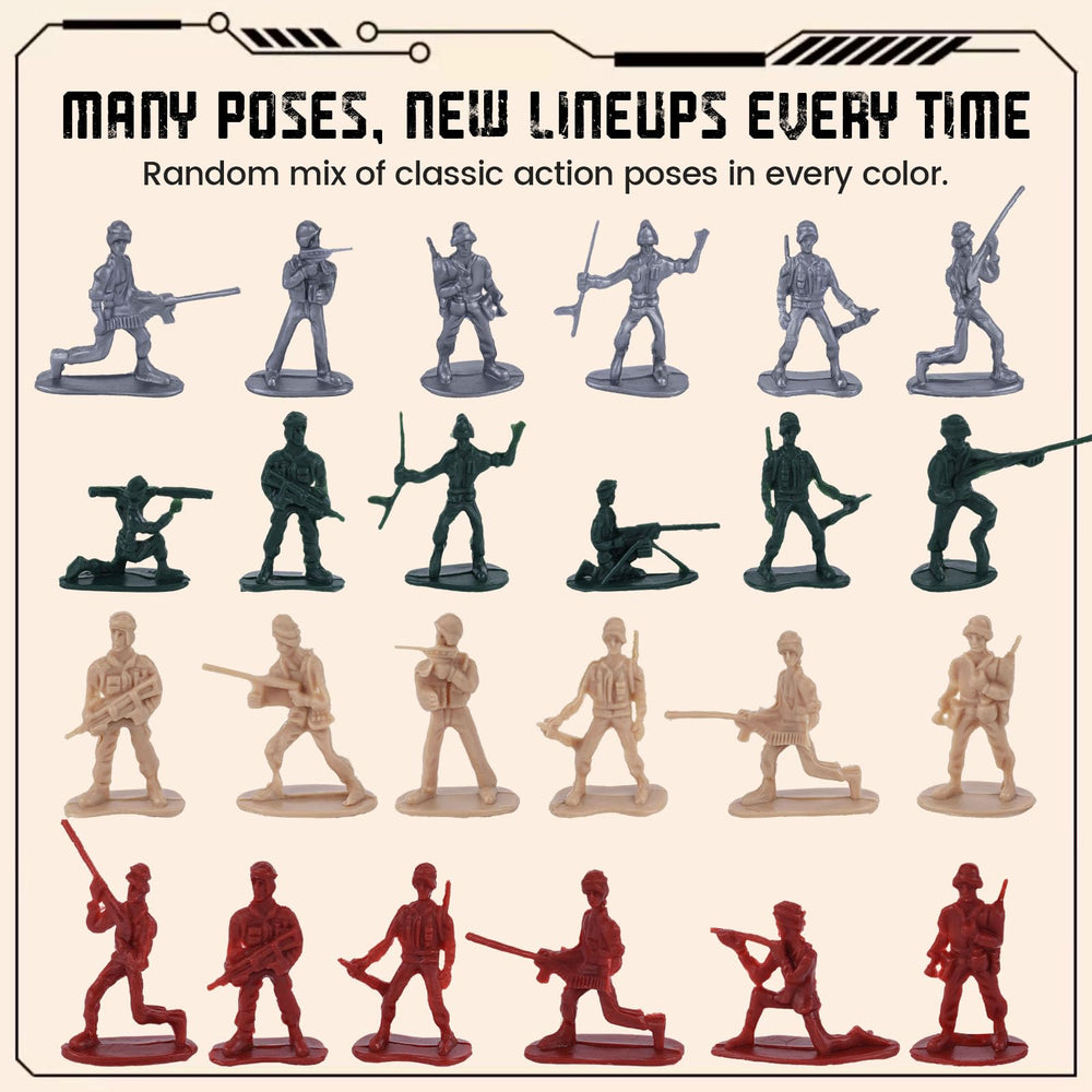 AMOR PRESENT army men with varied poses for realistic play scenarios