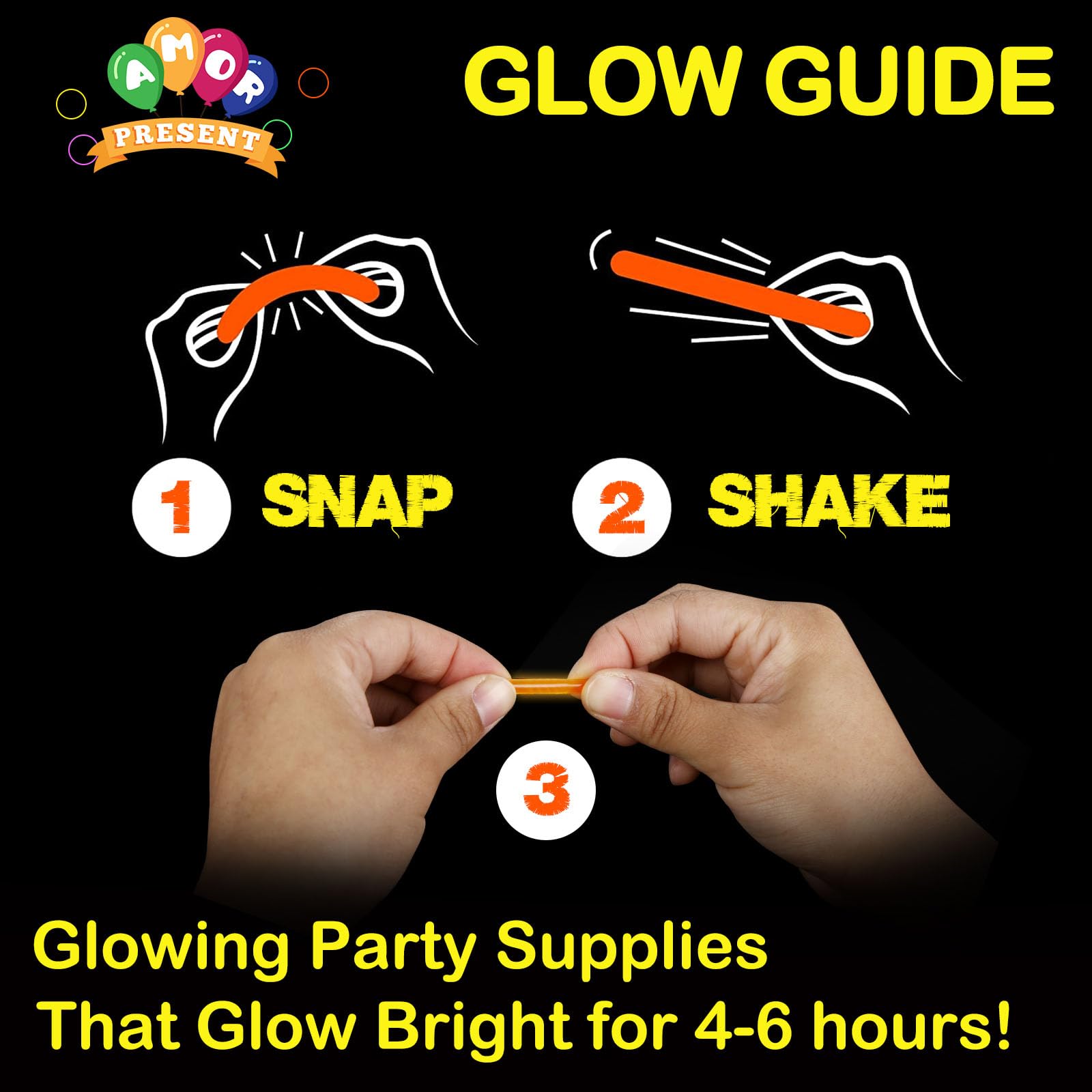 AMOR PRESENT glow sticks used to fill Easter eggs for a colorful hunt