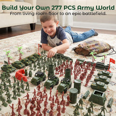 AMOR PRESENT green and red troops with vehicles for cooperative battles