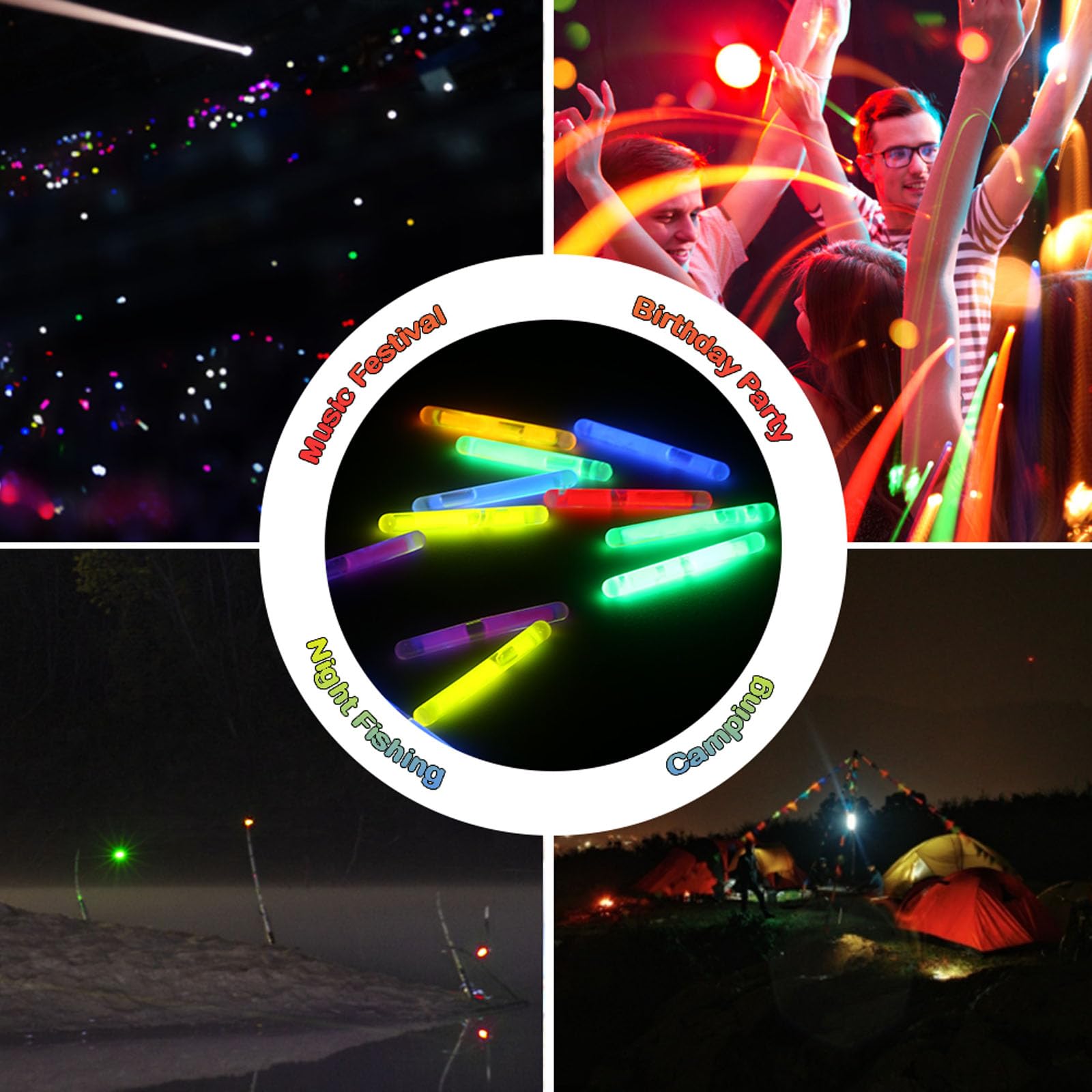 AMOR PRESENT glow sticks in multiple colors for kid-friendly use