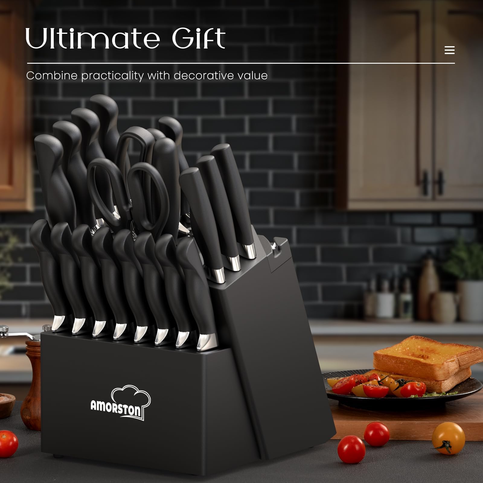 Amorston ergonomic handle offers comfortable grip during long prep sessions.