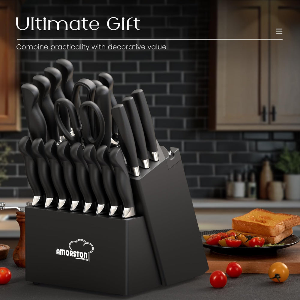 Amorston ergonomic handle offers comfortable grip during long prep sessions.