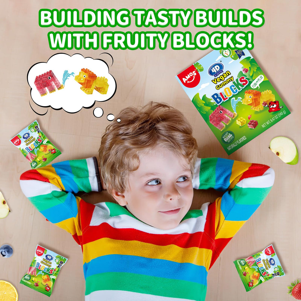 Gluten-free and vegan, these AMOS 4D blocks suit diverse snack needs.