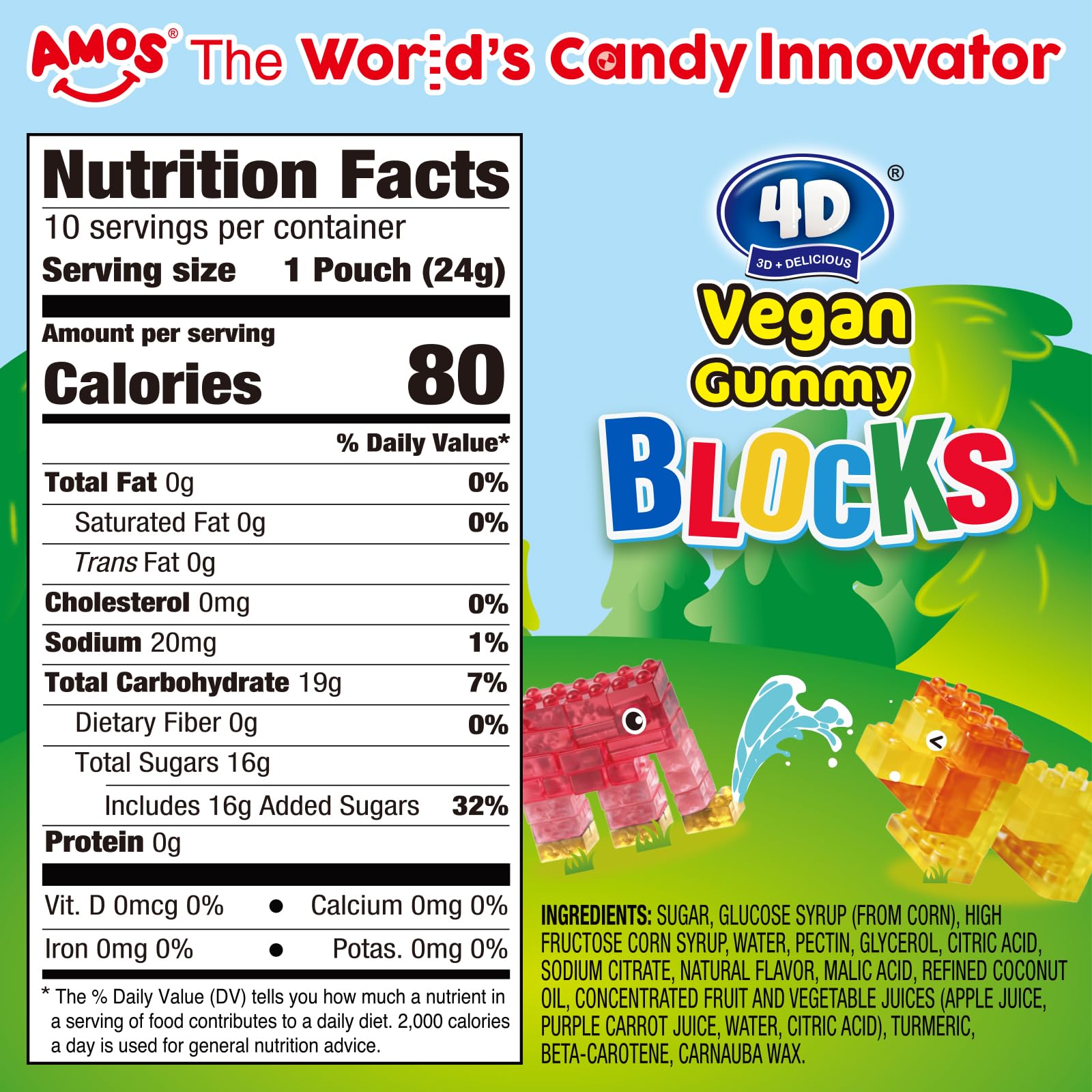 AMOS 4D blocks with real juice deliver fruity flavor perfect for lunchboxes.