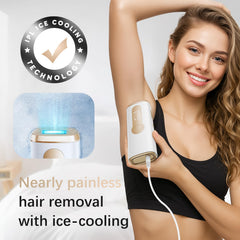 AMOTAOS IPL device side view showing a compact handheld design for body use