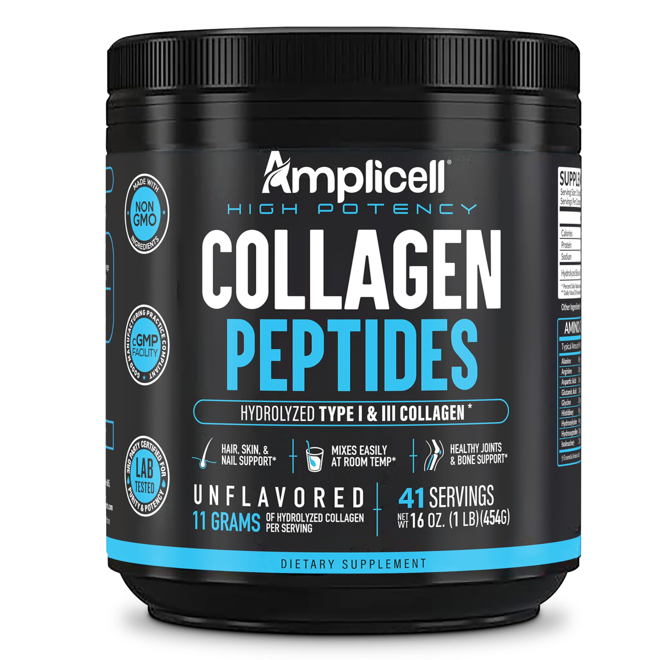 Amplicell grass-fed collagen source from USA.