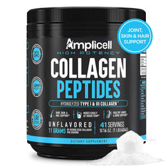 Amplicell Multi Collagen Powder bottle for daily beauty and joint support.