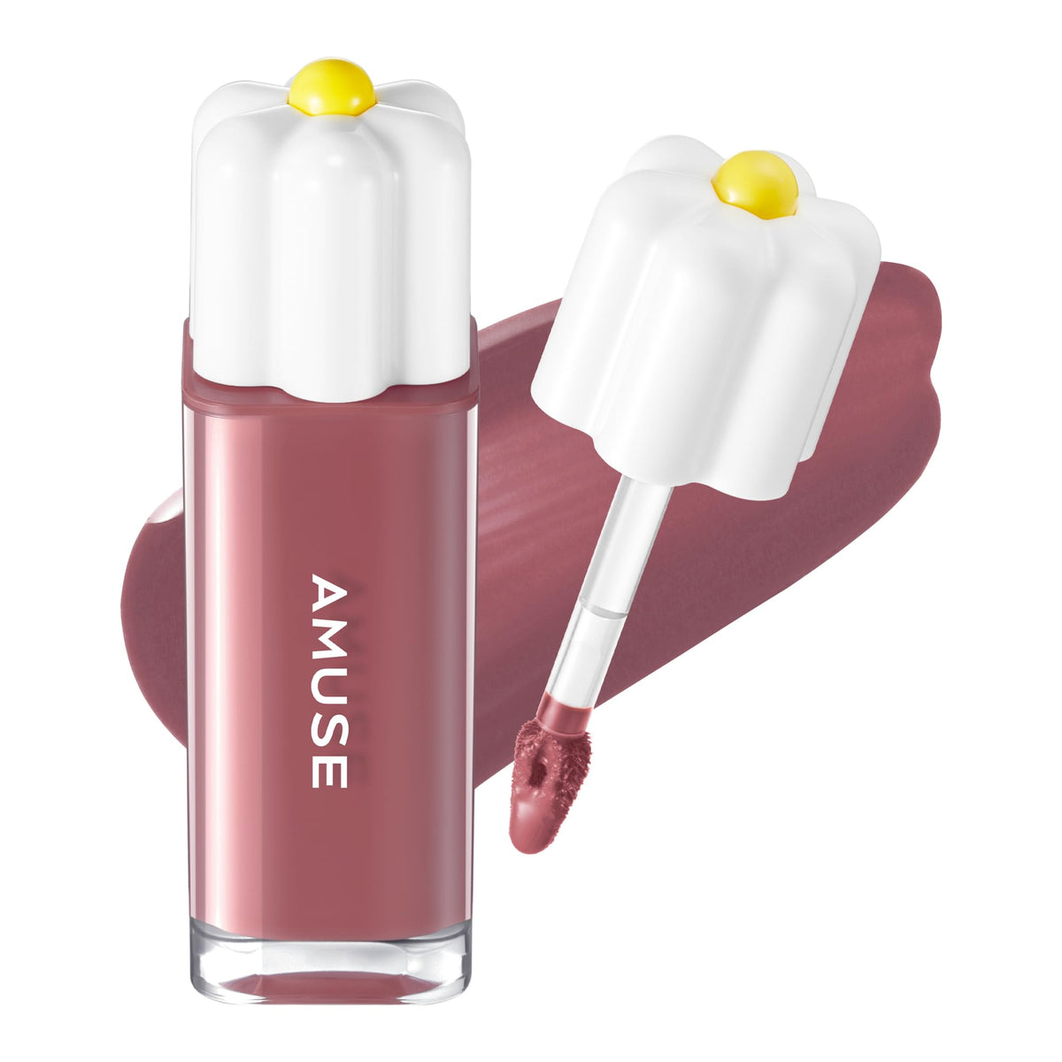 Amuse Seoul Daisy Flower Dew Tint bottle shows milky glow and hydration.