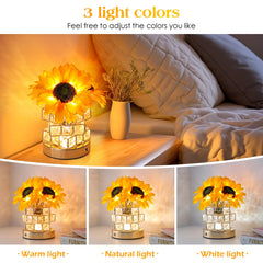 AMWGIMI Sunflowers Lamp three color modes for mood lighting