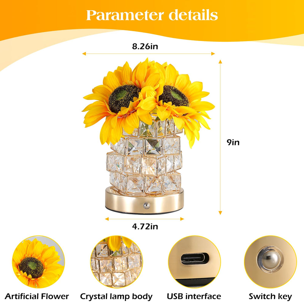 AMWGIMI Sunflowers Lamp touch control enables quick on/off and dimming