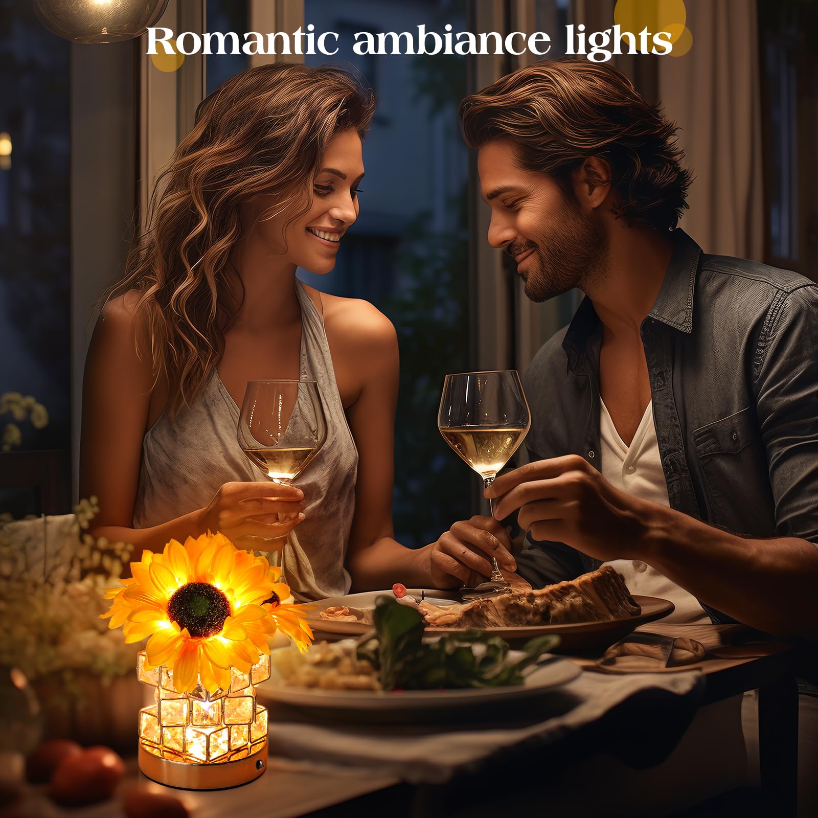 AMWGIMI Sunflowers Lamp charges via USB for versatile power options