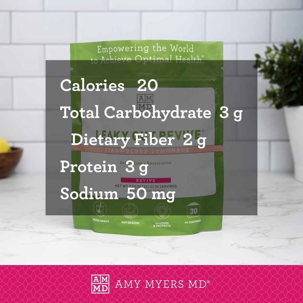 Amy Myers MD Leaky Gut Revive ingredients list highlighting l-glutamine