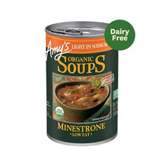Amy's Minestrone tomato broth close up rich flavor
