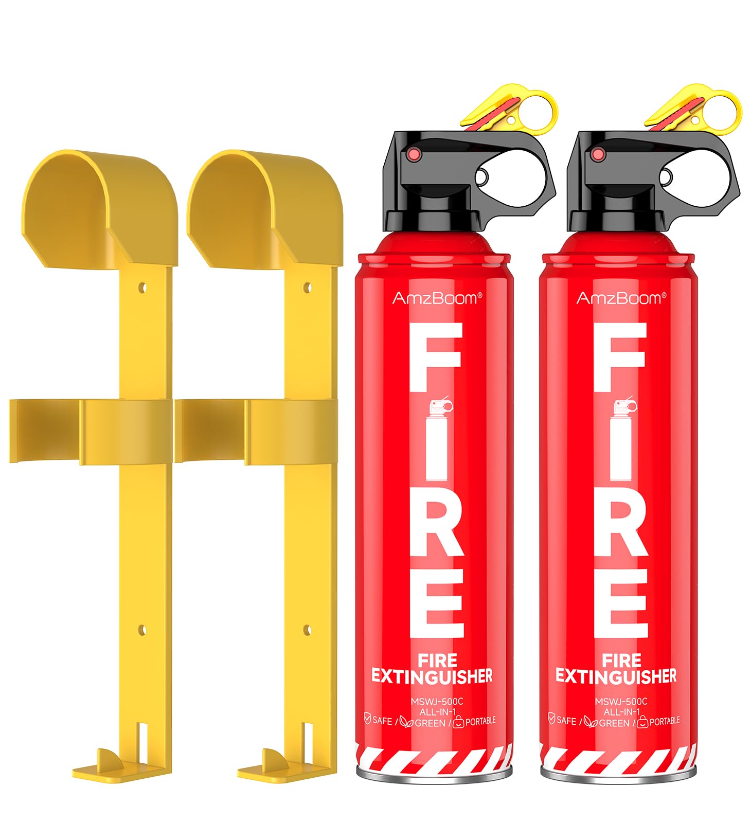 AmzBoom fire extinguisher kit front view showing compact home-ready design