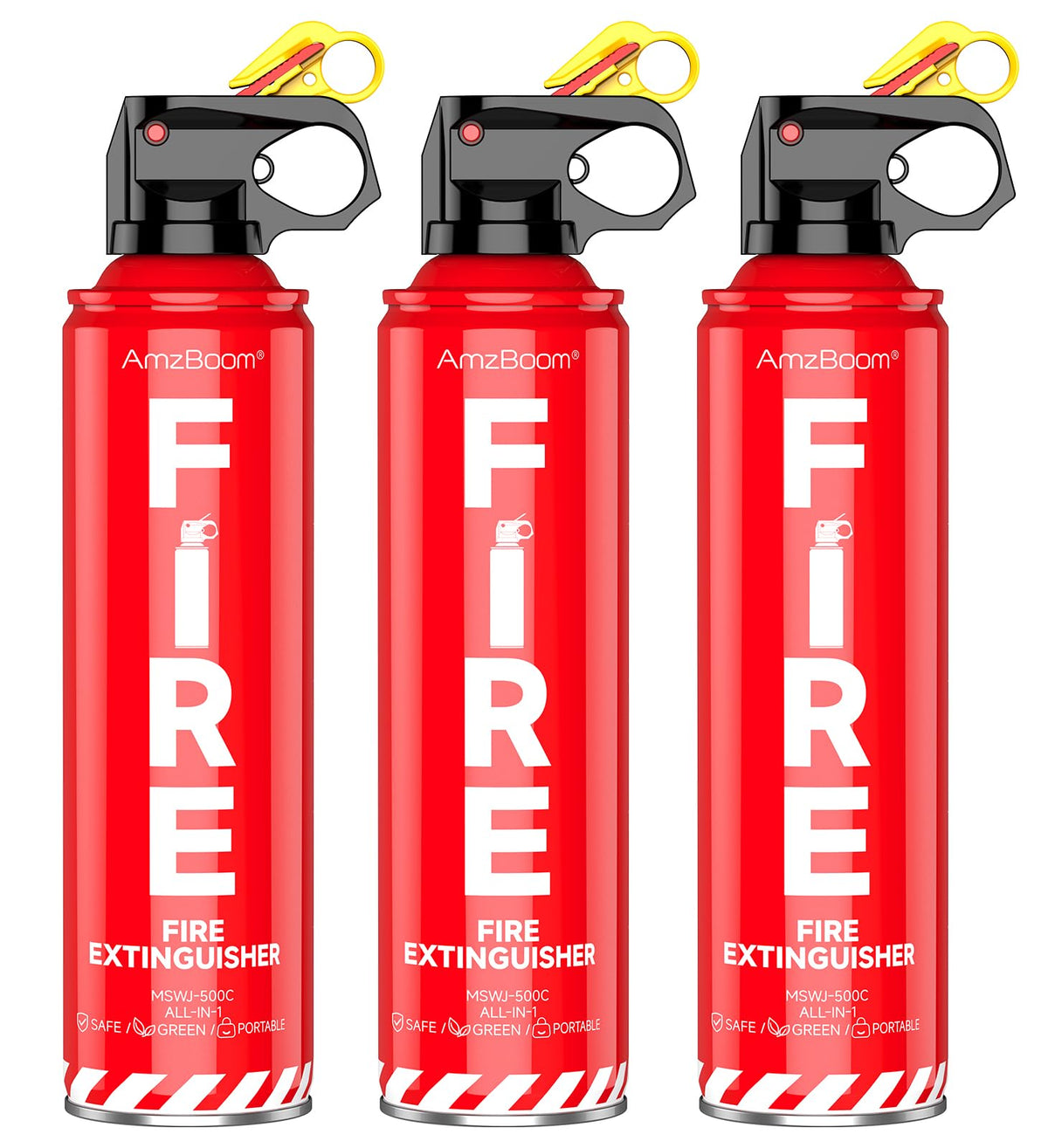 AmzBoom kitchen-mounting-bracket fire extinguisher ready for quick access.